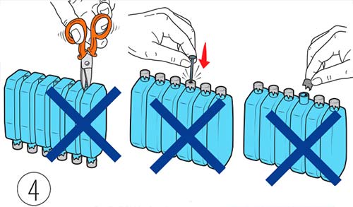 4. Запрещается открывать, разрезать и прокалывать резервуар с кислотой.